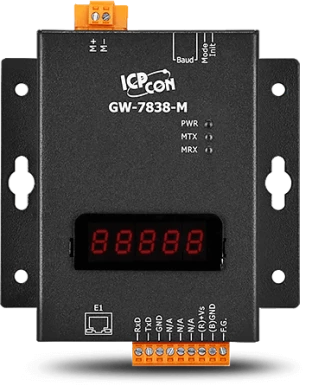 GW-7838-M – шлюз протоколов для соединения M-Bus устройств с Modbus TCP/RTU девайсами
