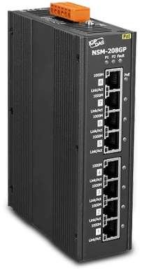 NSM-208GP: Неуправляемый коммутатор с 8 портами GbE PoE и входом питания +24VDC